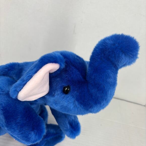 Ty Beanie Buddies Peanut Blue Elephant Plush Pink Ears 16 Inch 1998 Vintage - Picture 6 of 11